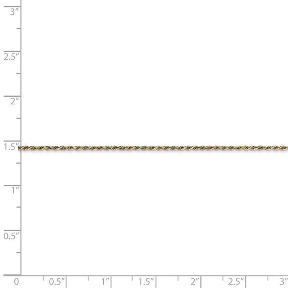 Children's 1.15mm, 14k Yellow Gold, D/C Rope Chain Necklace, 14 Inch - Picture 5 of 8